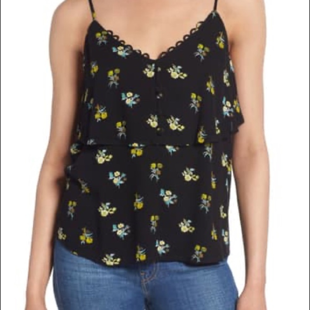 Nordstrom BP Floral Print Ruffle Tank